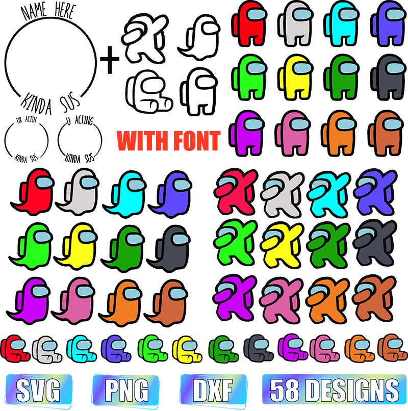 Among Us Being Very Sus Doing Sus Things, Svg Png Dxf Eps Designs Download  - free svg files for cricut